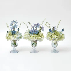Outlet Mrs. Alice Small Blue Fluted Vase (Set Of 3)