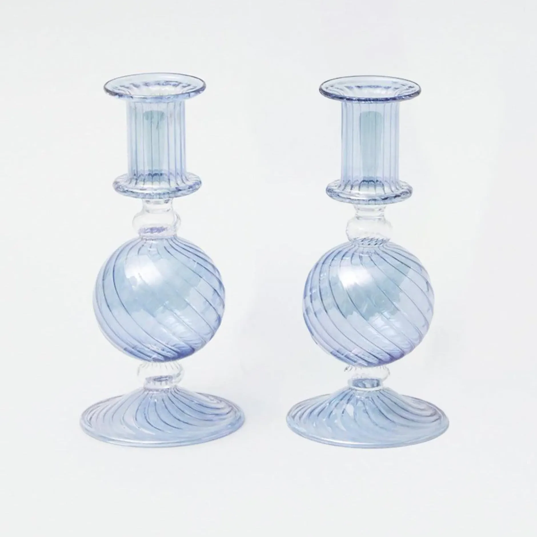 Sale Mrs. Alice Small Camille Azure Candle Holders (Pair)