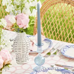 Sale Mrs. Alice Small Camille Azure Candle Holders (Pair)