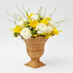 Hot Mrs. Alice Small Natural Rattan Urn Vase