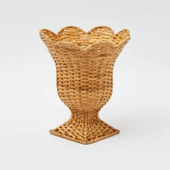 Hot Mrs. Alice Small Natural Rattan Urn Vase