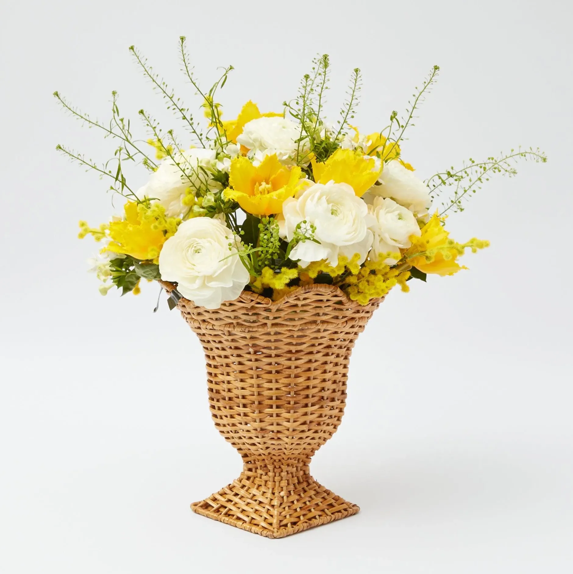 Clearance Mrs. Alice Small Natural Rattan Urn Vase