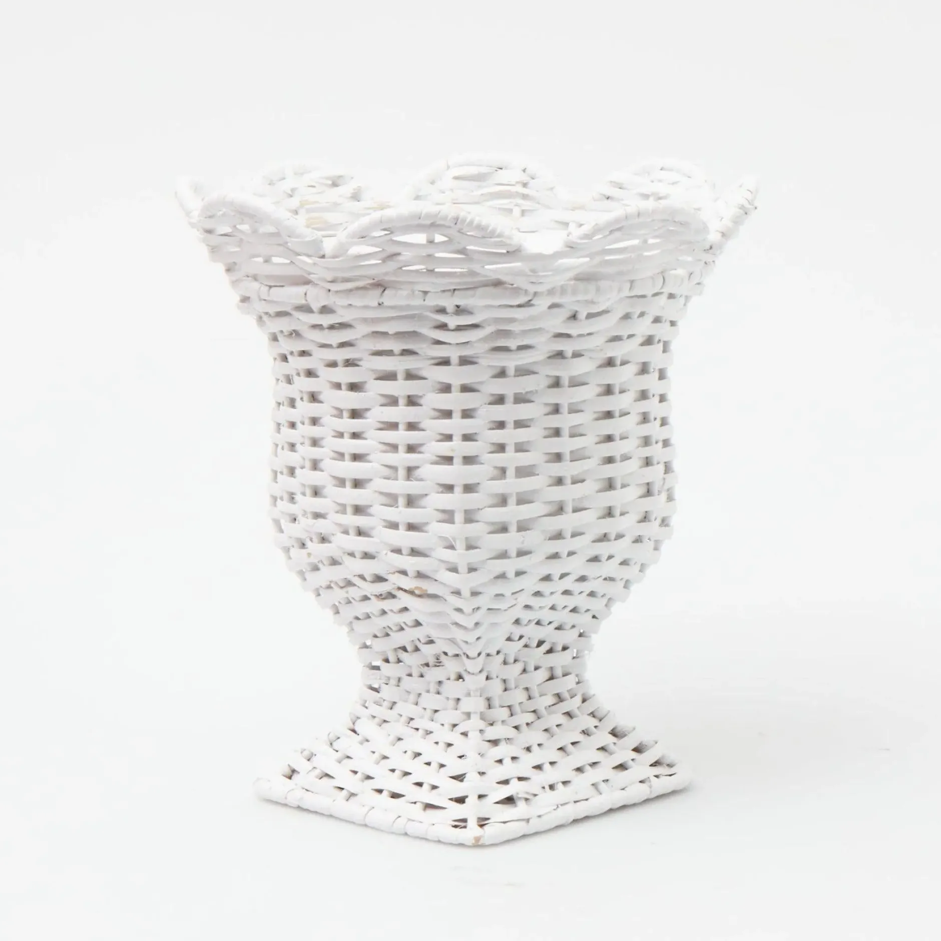 Discount Mrs. Alice Small White Rattan Urn Vase