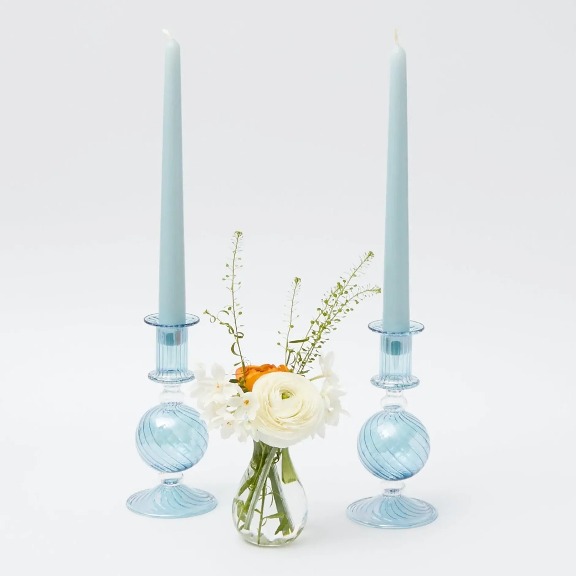 New Mrs. Alice Soft Blue Candles (Set Of 8)