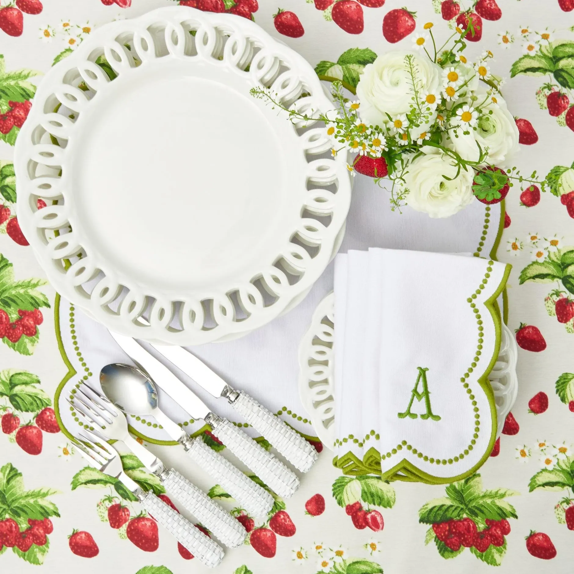 Mrs. Alice Strawberry Tablecloth