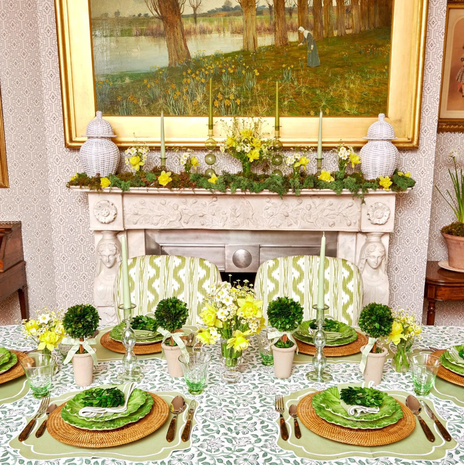 Online Mrs. Alice Sylvie Green Embroidered Placemats & Napkins (Set Of 4)