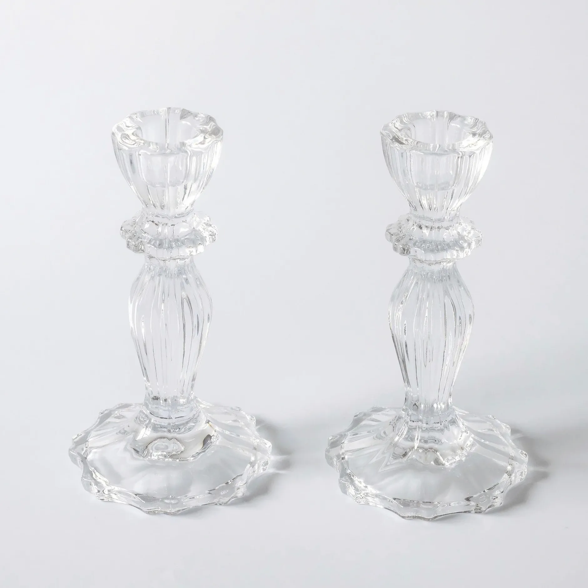 Outlet Mrs. Alice Tall Lace Edge Candle Holders (Pair)