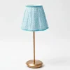 Hot Mrs. Alice Tall Rechargeable Lamp With Baby Blue Lotus Lampshade