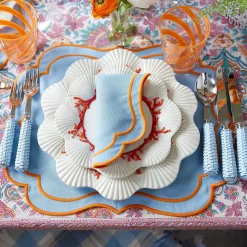 Discount Mrs. Alice Valentina & Sylvie Blue/Orange Linen Set
