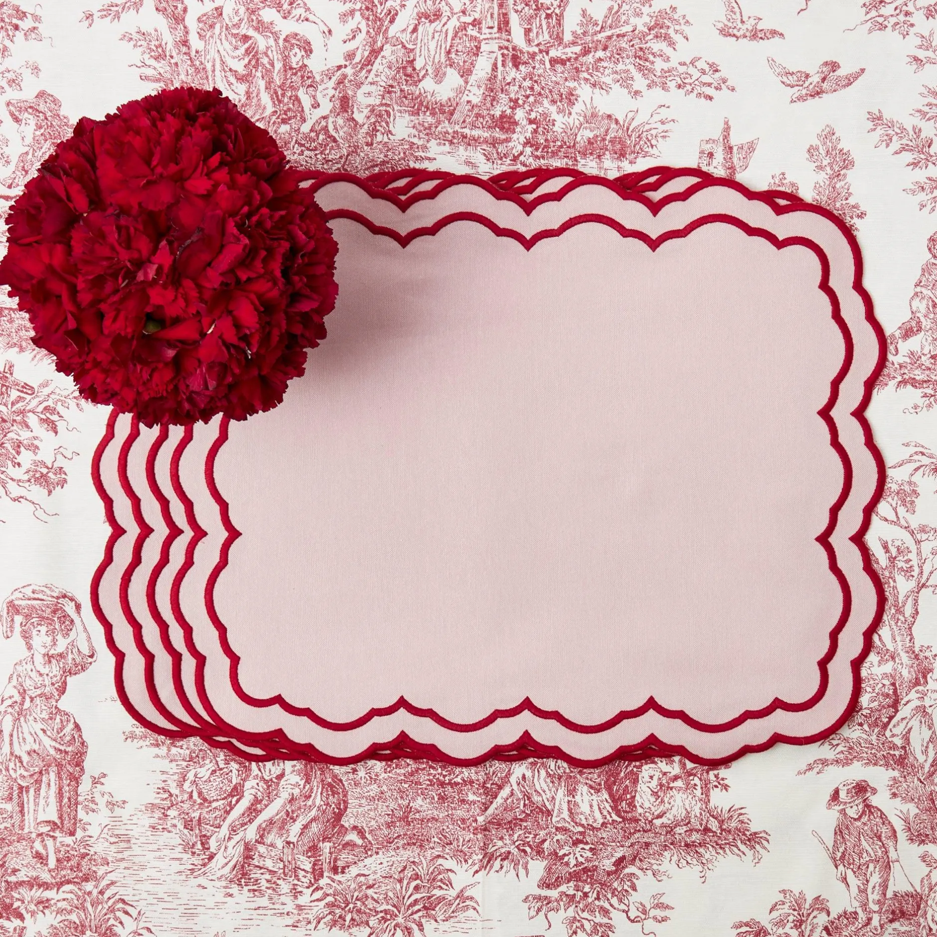 Clearance Mrs. Alice Valerie Pink Placemats (Set Of 4)