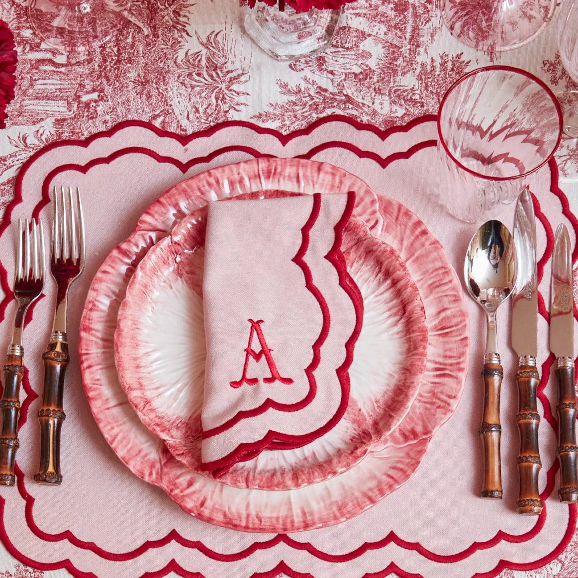Clearance Mrs. Alice Valerie Pink Placemats (Set Of 4)