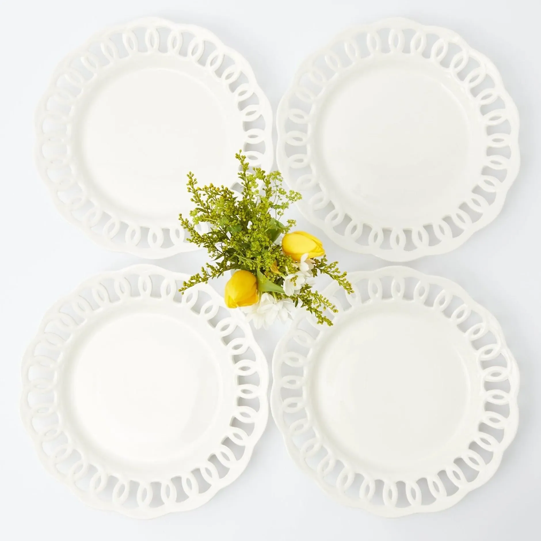 Mrs. Alice White Lace Dinner Plates (Set Of 4)