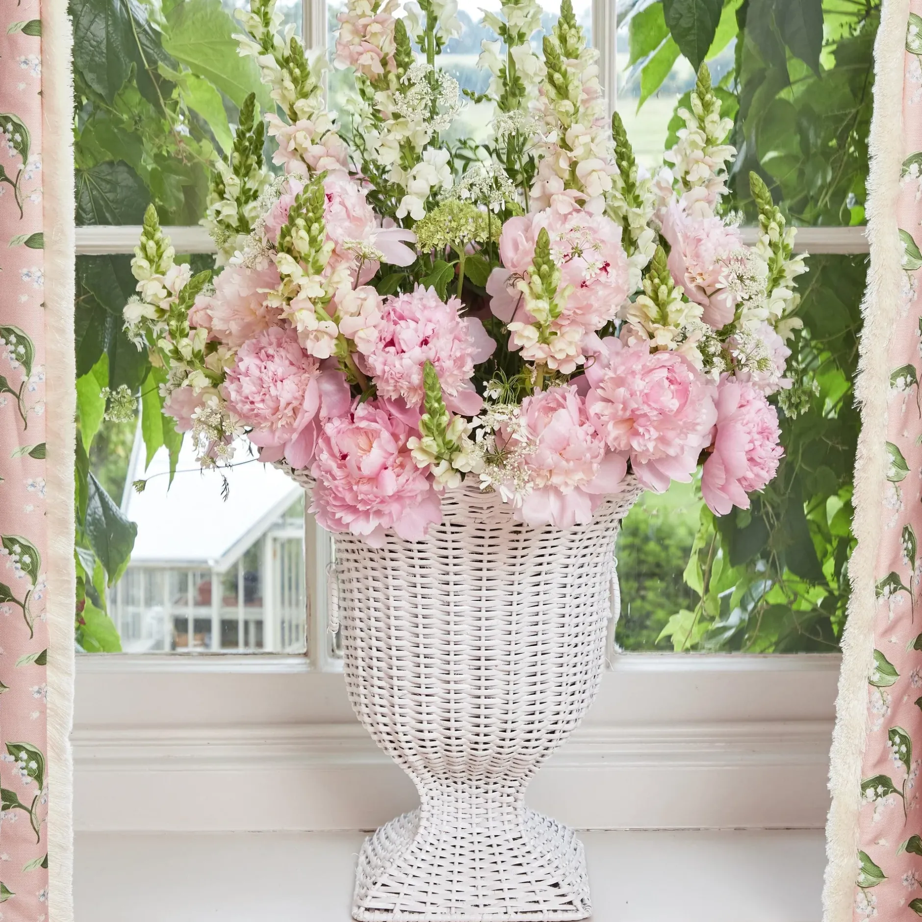 Clearance Mrs. Alice White Liliana Scalloped Rattan Urn