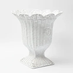 Clearance Mrs. Alice White Liliana Scalloped Rattan Urn