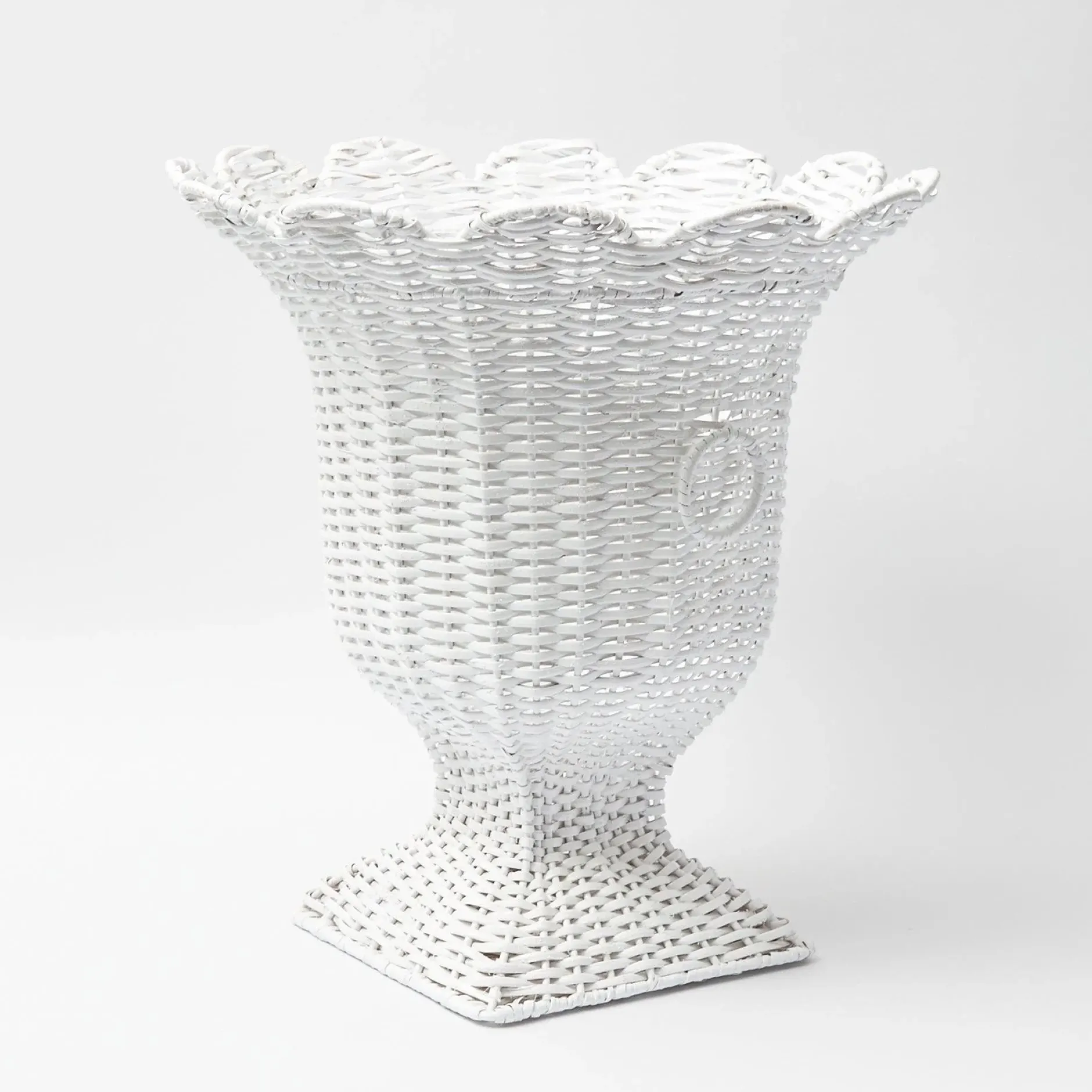 Clearance Mrs. Alice White Liliana Scalloped Rattan Urn