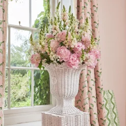 Clearance Mrs. Alice White Liliana Scalloped Rattan Pedestal And Urn