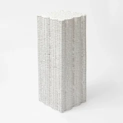 Clearance Mrs. Alice White Liliana Scalloped Rattan Pedestal And Urn