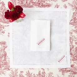 Mrs. Alice White Linen Xoxo Napkins (Set Of 4)