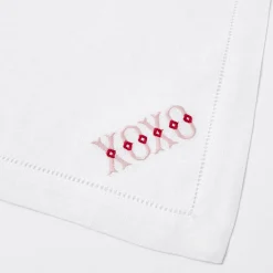 Mrs. Alice White Linen Xoxo Napkins (Set Of 4)