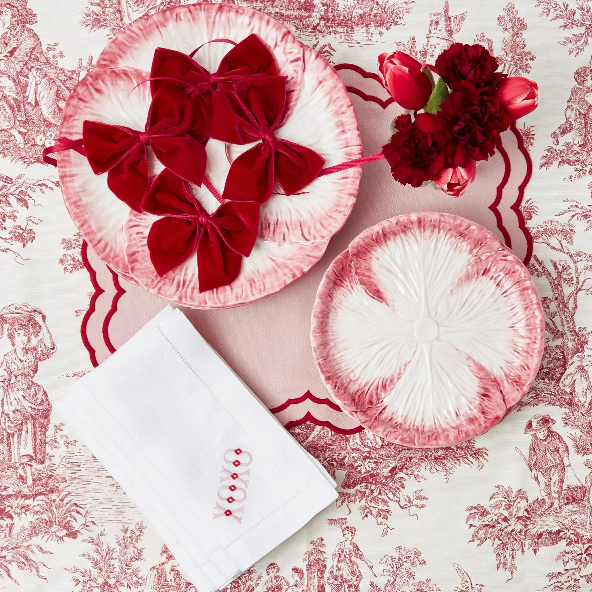 Mrs. Alice White Linen Xoxo Napkins (Set Of 4)
