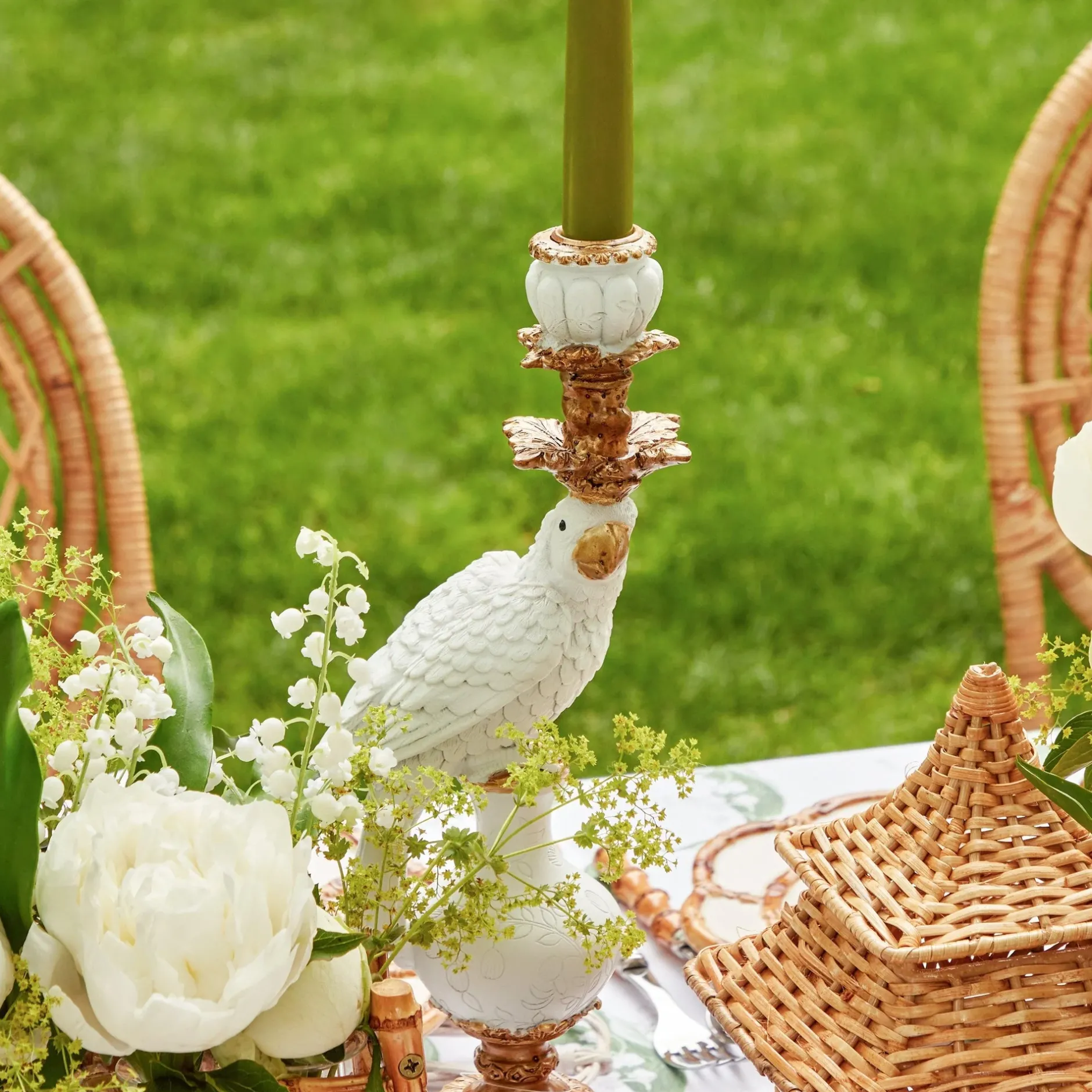 Discount Mrs. Alice White Parrot Candle Holder (Pair)
