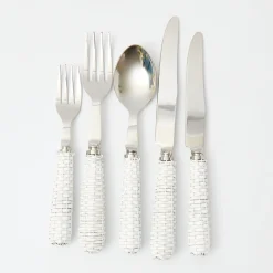Clearance Mrs. Alice White Rattan Cutlery (5 Piece)