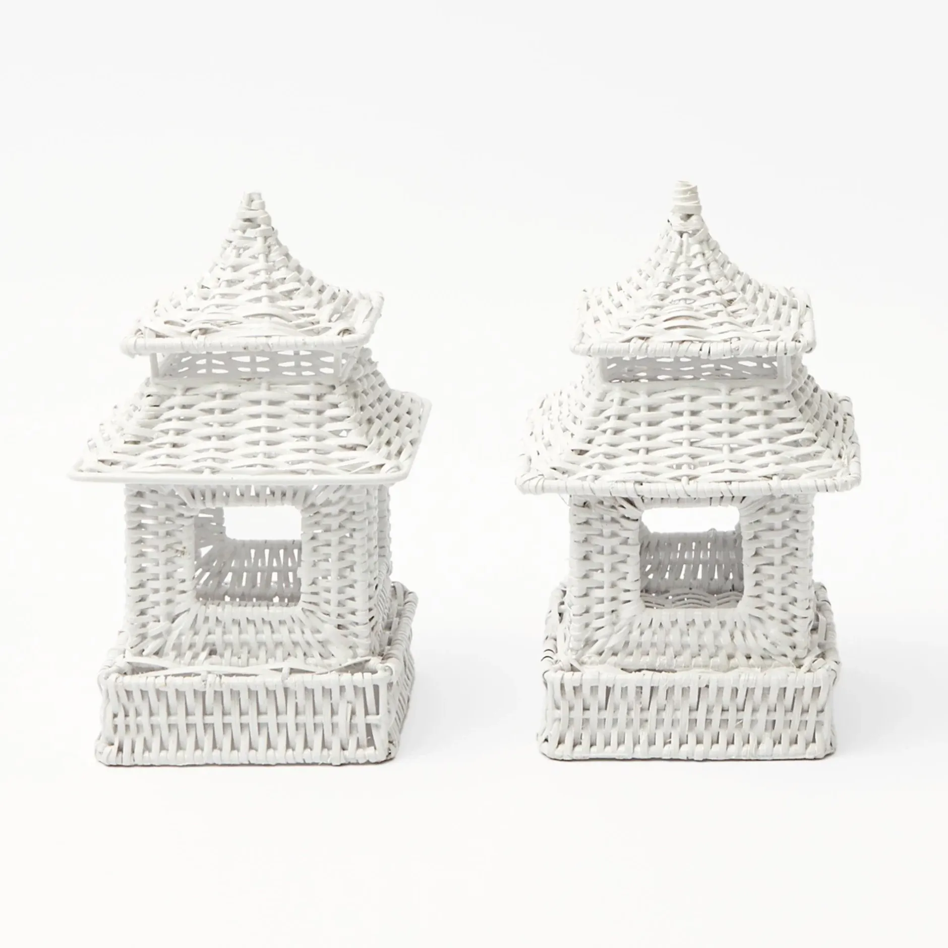 Discount Mrs. Alice White Rattan Pagoda & Urn Vase Set