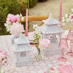 New Mrs. Alice White Rattan Pagoda Lantern