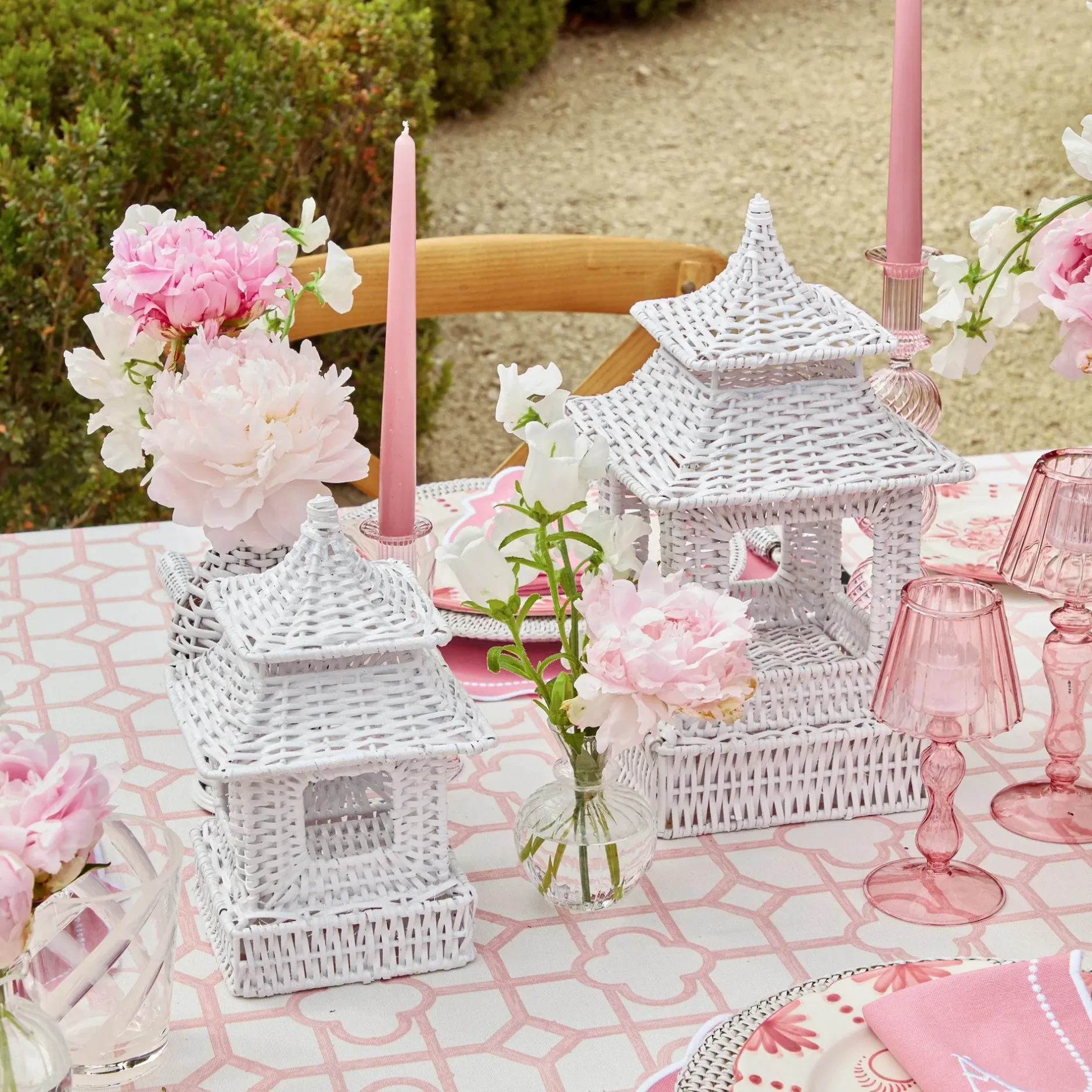 Hot Mrs. Alice White Rattan Pagoda Lantern
