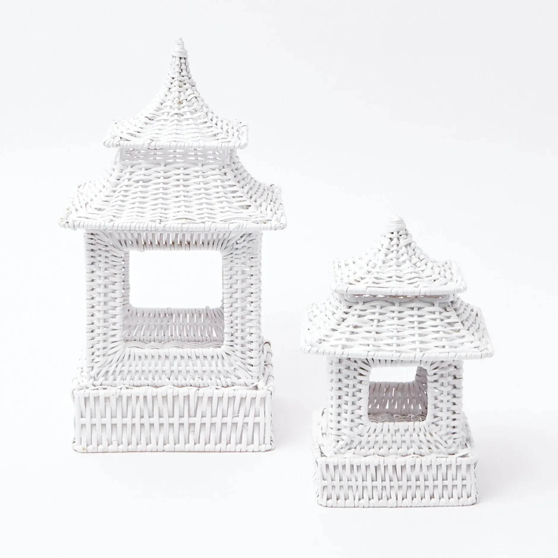 Discount Mrs. Alice White Rattan Pagoda Lantern Set