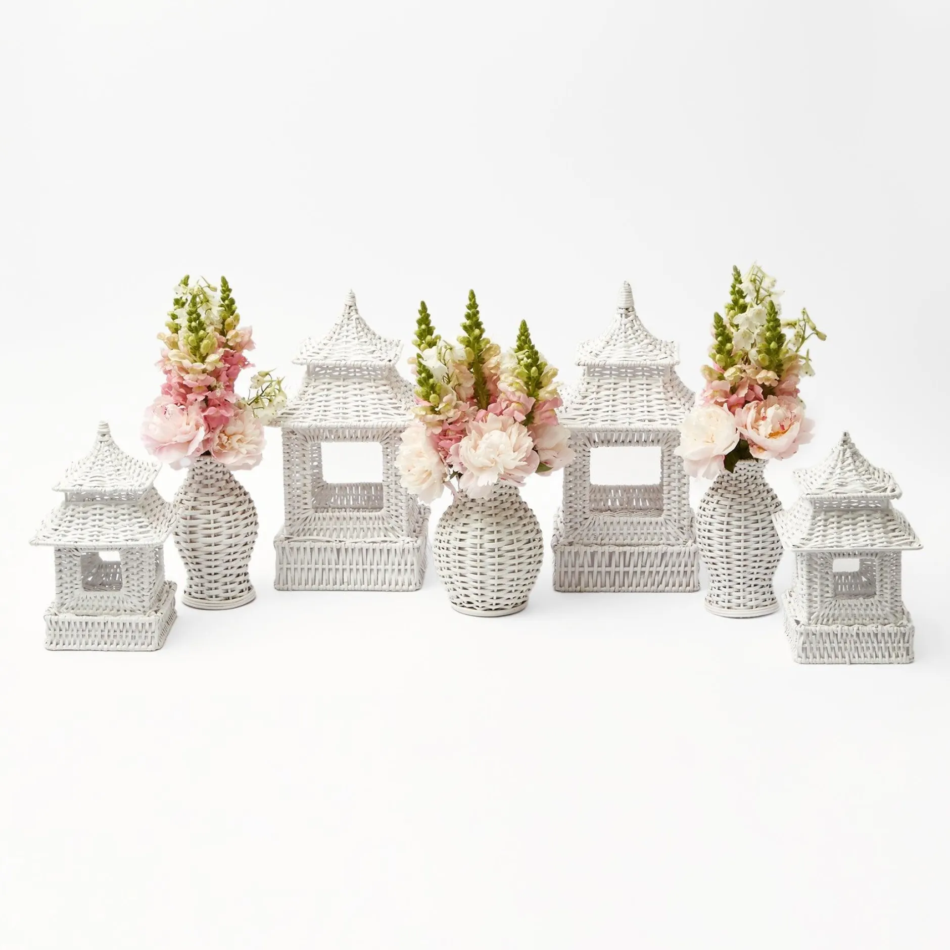 Best Mrs. Alice White Rattan Vase (Set Of 3)
