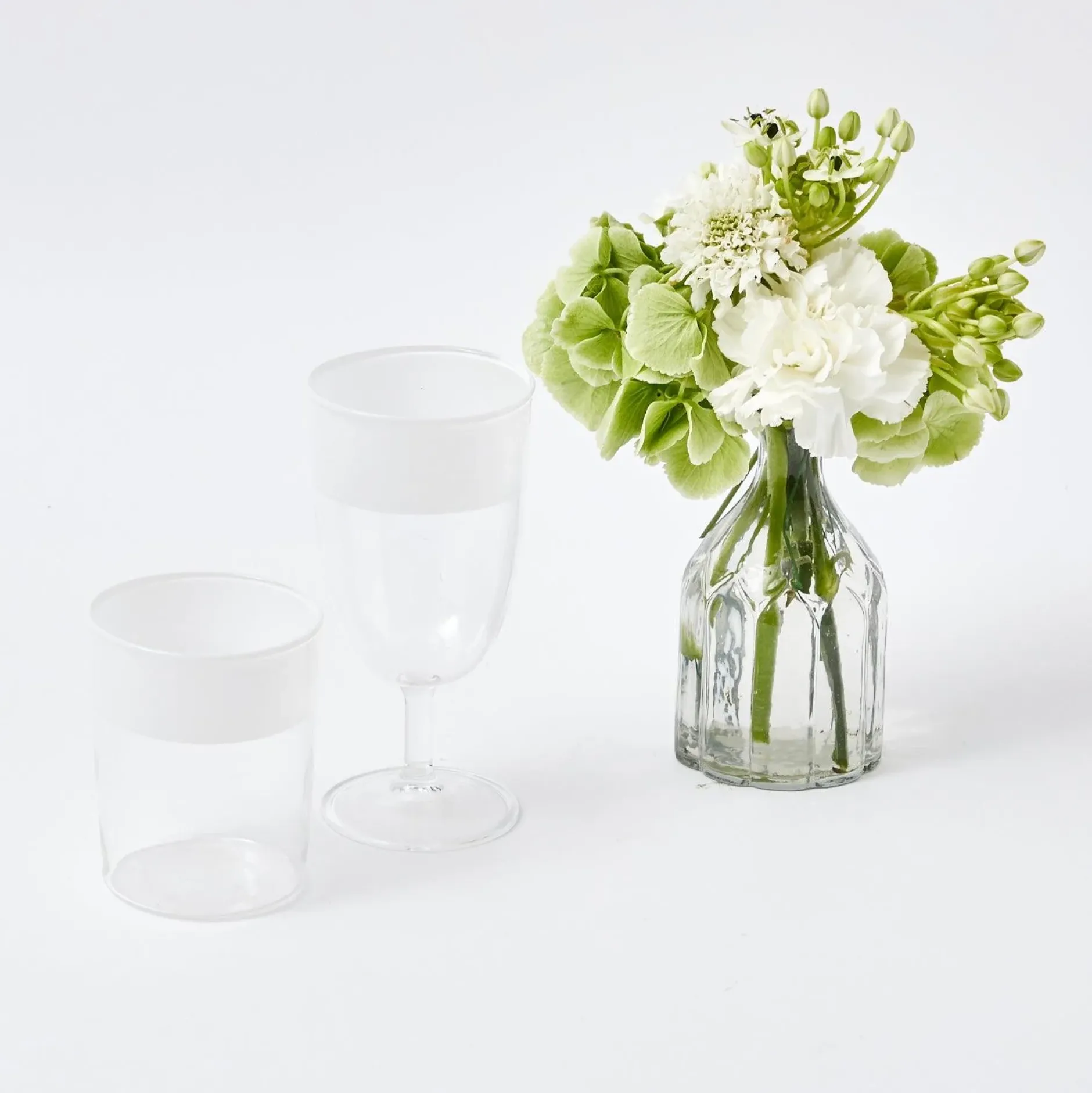 Clearance Mrs. Alice White Ribbon Water & Wine Glassware Set