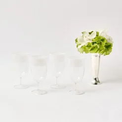 Clearance Mrs. Alice White Ribbon Water & Wine Glassware Set