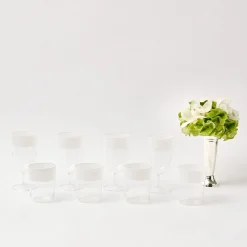 Clearance Mrs. Alice White Ribbon Water & Wine Glassware Set