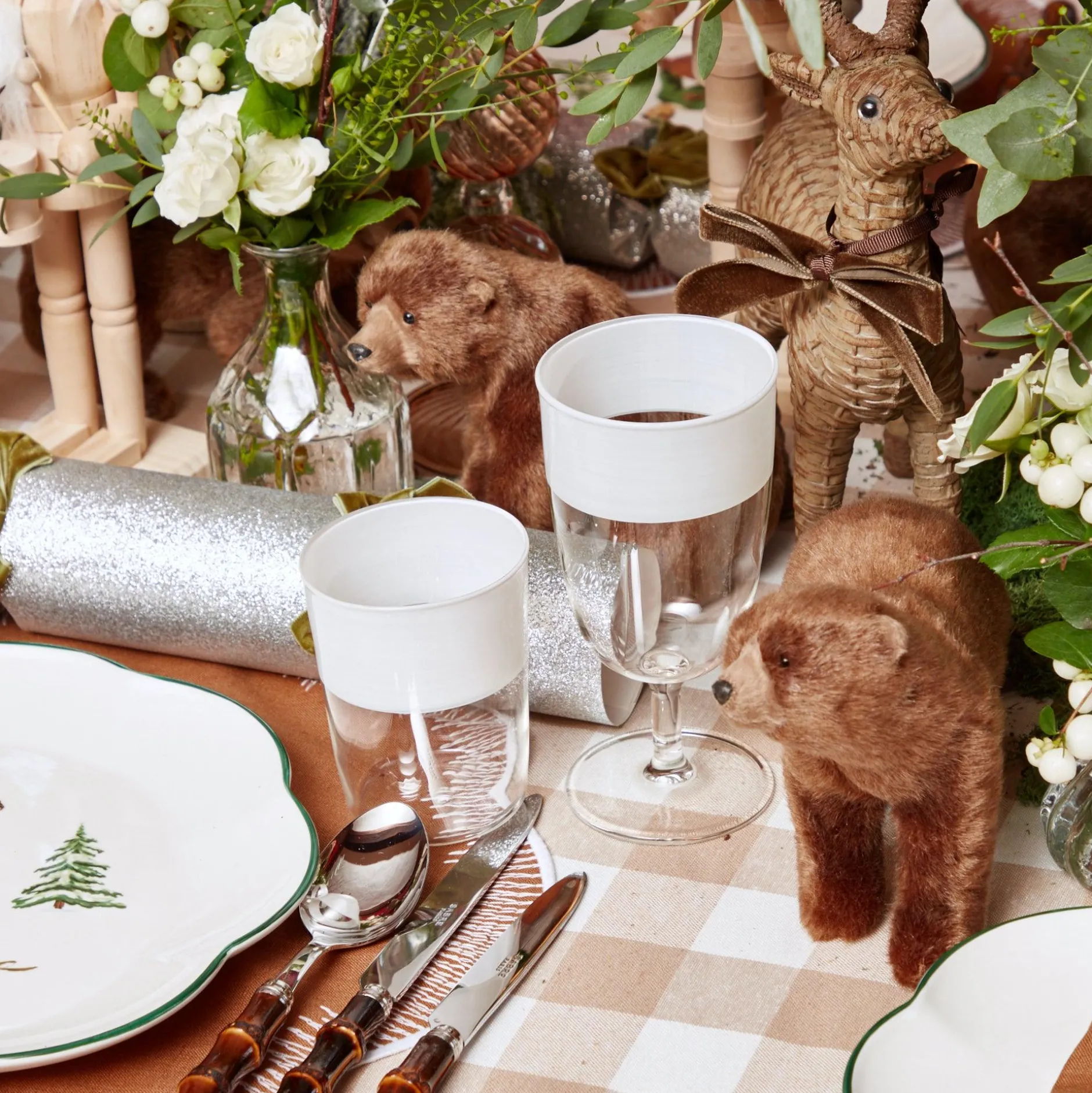 Clearance Mrs. Alice White Ribbon Water & Wine Glassware Set