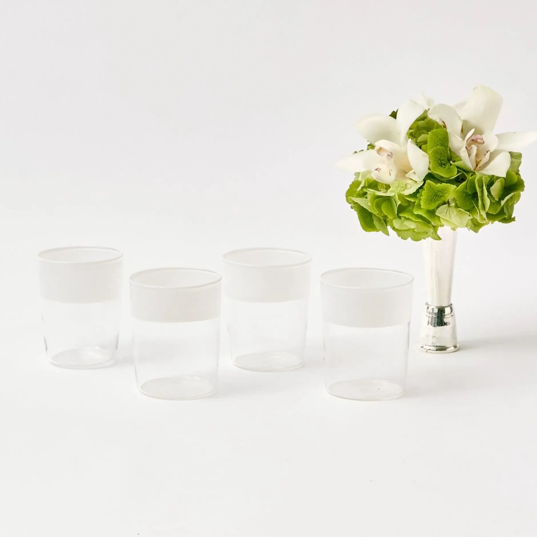 New Mrs. Alice White Ribbon Water Glasses (Set Of 4)