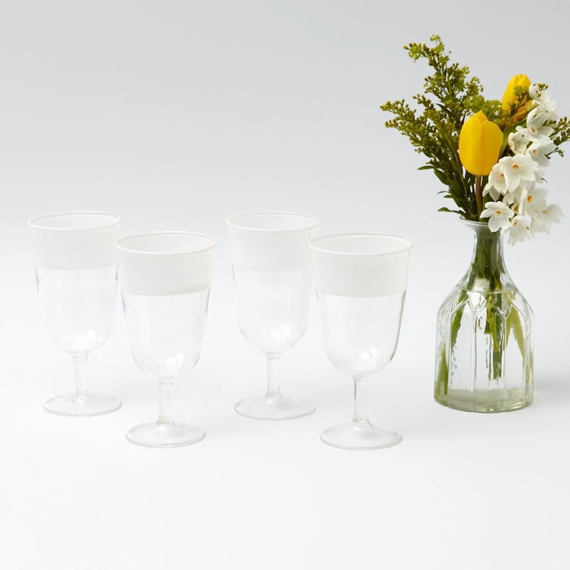 Best Mrs. Alice White Ribbon Wine Glasses (Set Of 4)