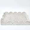 Mrs. Alice White Scalloped Rattan Tray