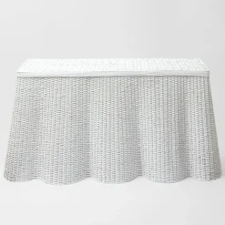 Best Mrs. Alice White Vivienne Rattan Scalloped Console Table