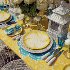 Sale Mrs. Alice Yellow Capri Lettuce Dinner & Starter Plates (Set Of 8)