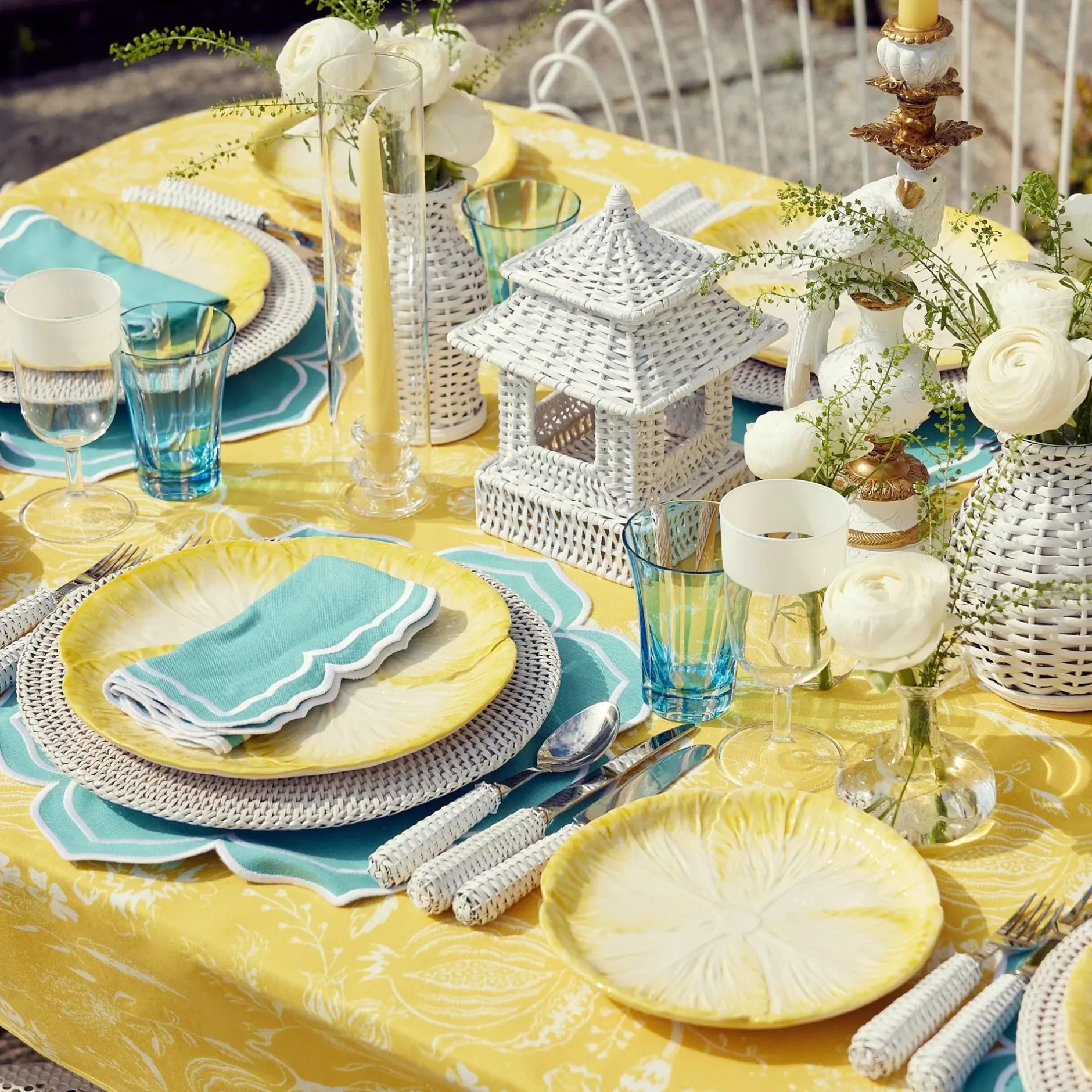 Sale Mrs. Alice Yellow Capri Lettuce Dinner & Starter Plates (Set Of 8)