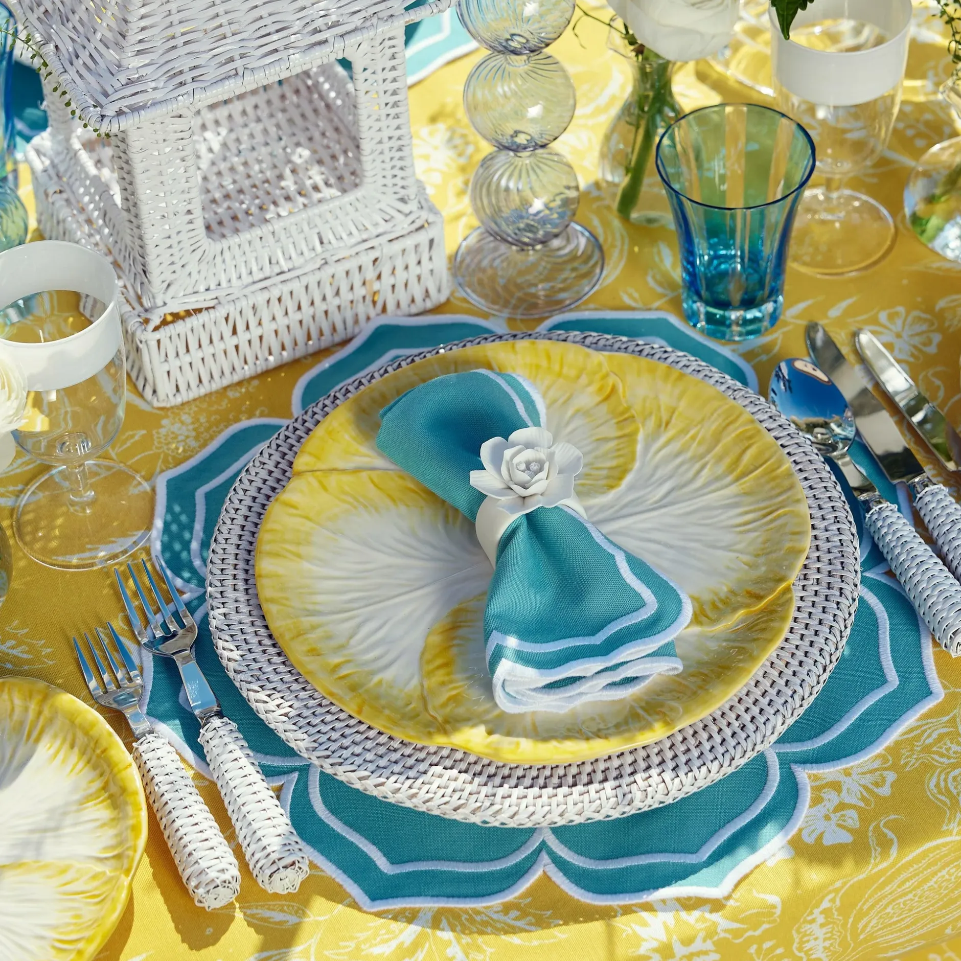 Sale Mrs. Alice Yellow Capri Lettuce Dinner & Starter Plates (Set Of 8)