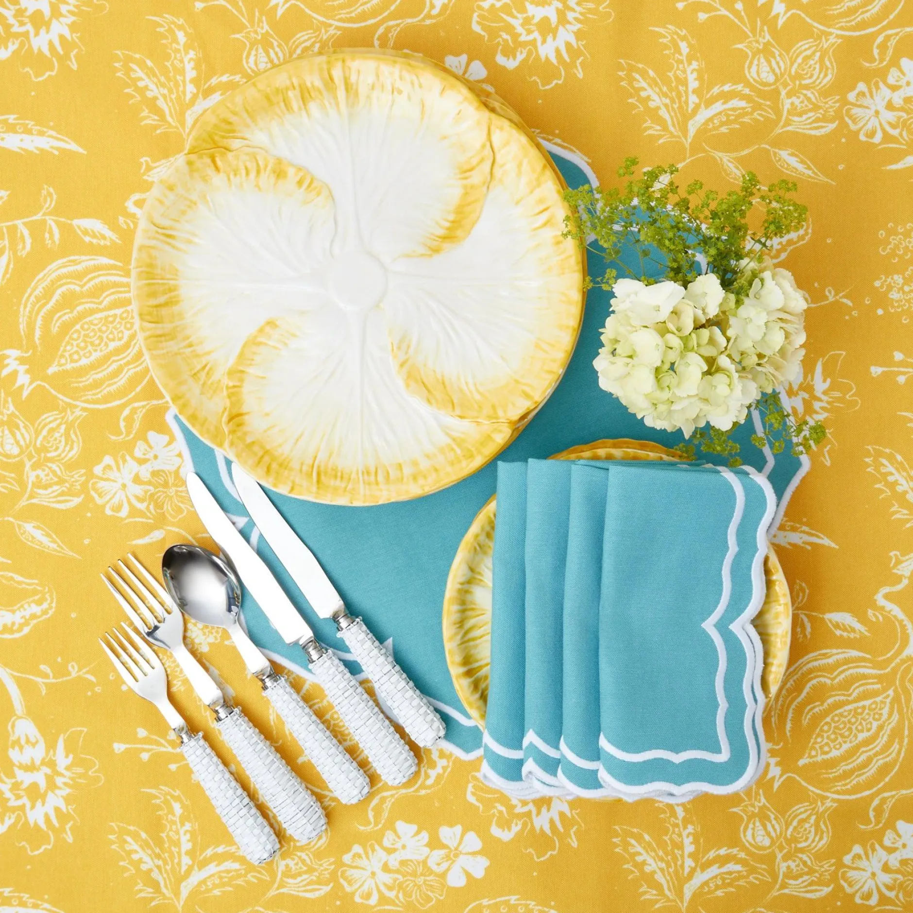 Mrs. Alice Yellow Capri Lettuce Dinner Plate
