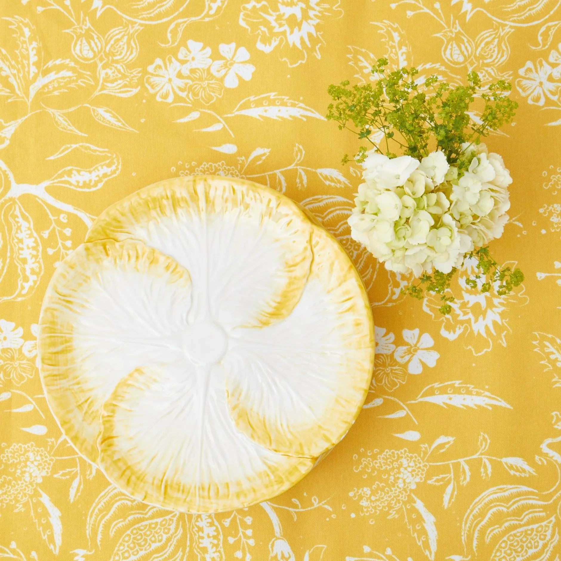 Mrs. Alice Yellow Capri Lettuce Dinner Plate