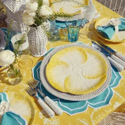 Best Mrs. Alice Yellow Capri Lettuce Dinner & Starter Plates (Set Of 8)