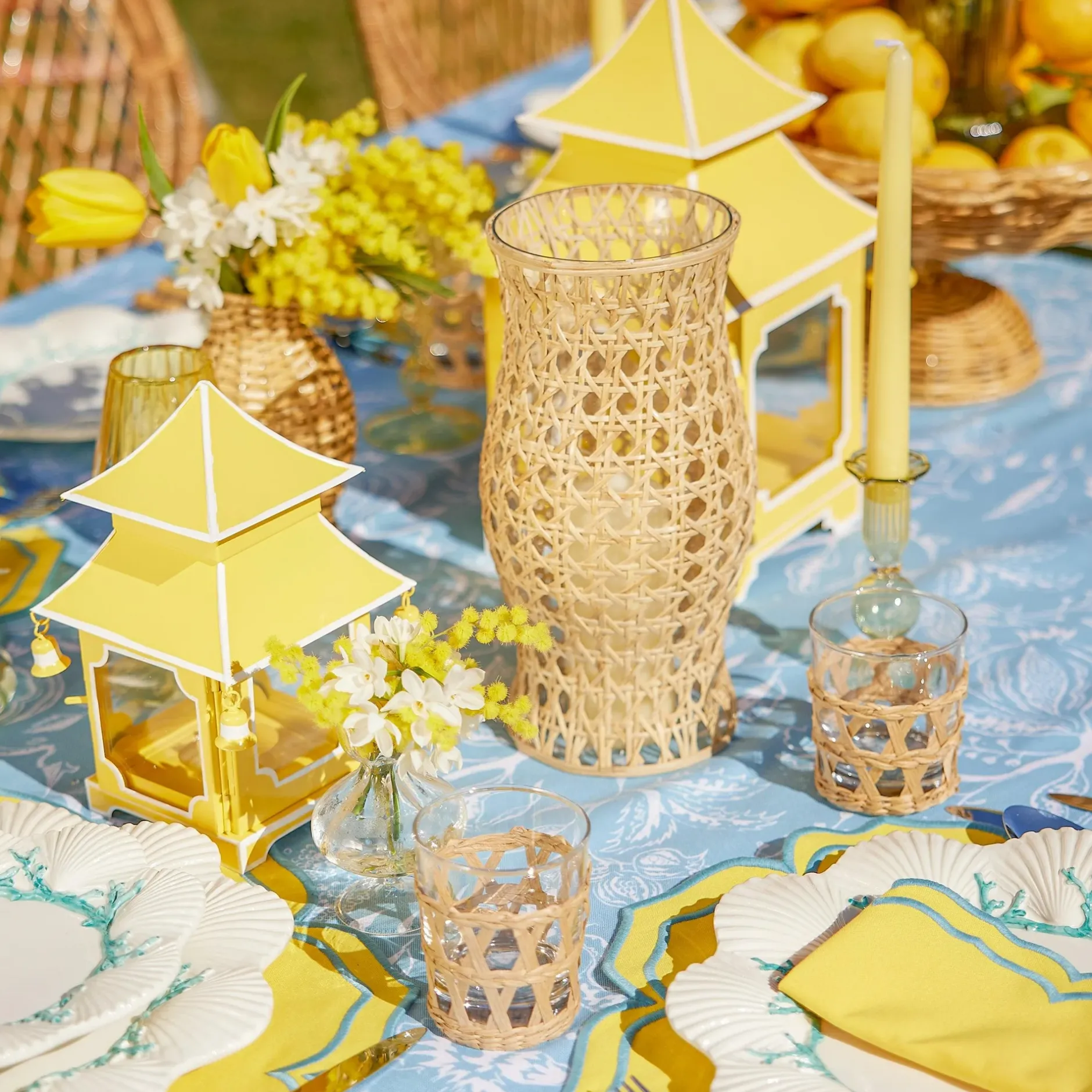 Sale Mrs. Alice Yellow Pagoda Lantern Set