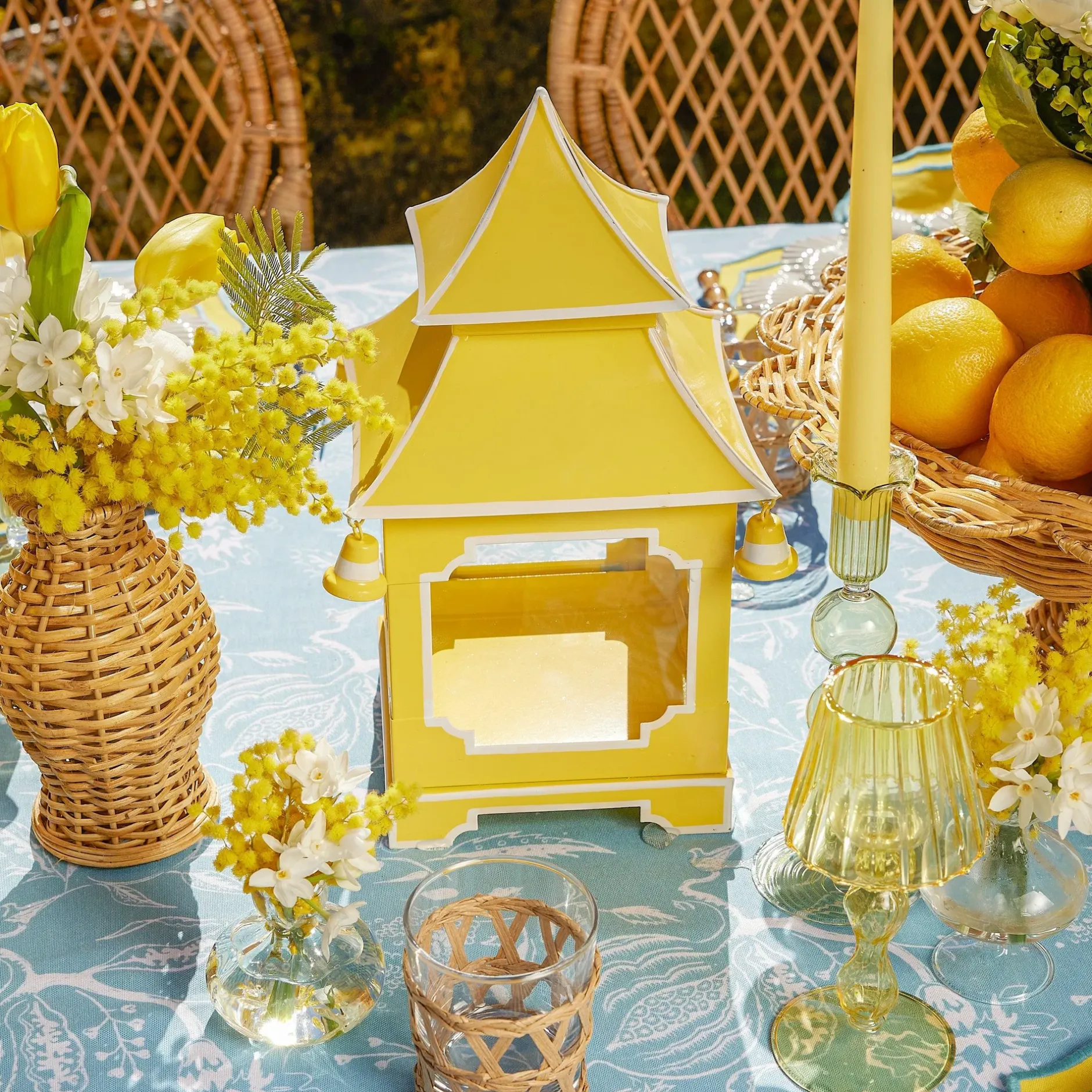 New Mrs. Alice Yellow Pagoda Lantern Set